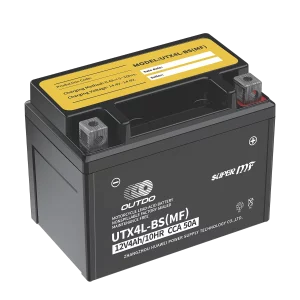 UTX4L-BS(MF) 12V4Ah/10HR CCA 50A black factory activated motorcycle battery with yellow label