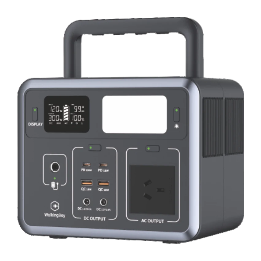Outdo portable power station with handle and power socket.