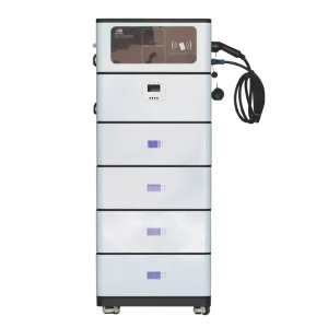 High-capacity modular battery energy storage system with sleek design and EV-ready charging interface, ideal for commercial and industrial applications.