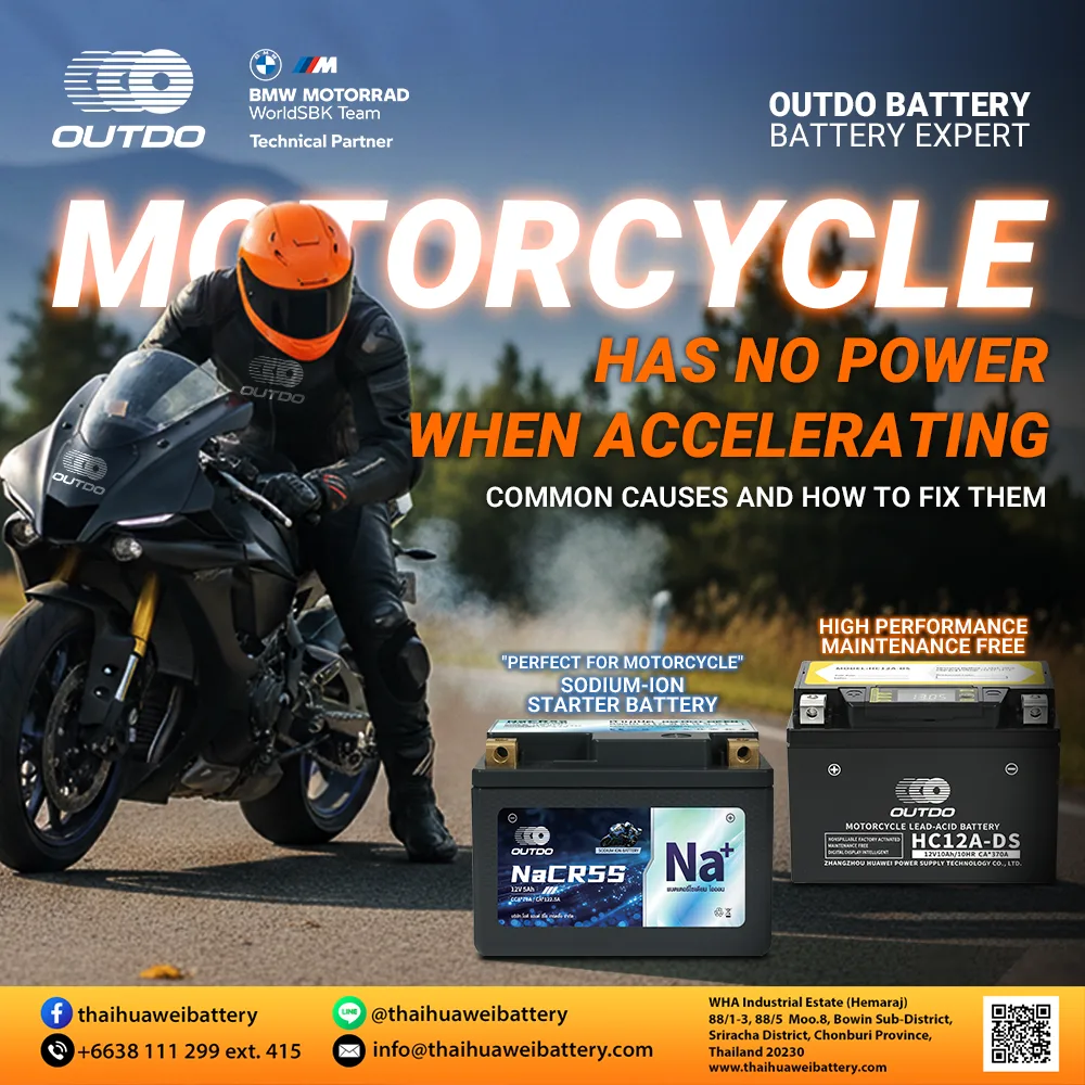 sodium-ion starter battery and maintenance free for fixing motorcycle acceleration problem