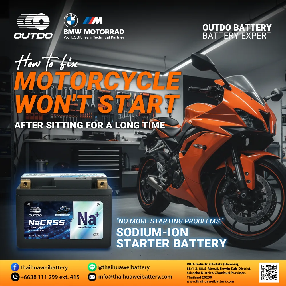 how to fix motorcycle won't start after sitting for long time with sodium-ion starter battery